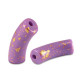 Acrylic Tube bead 34x11mm shiny Purple-gold